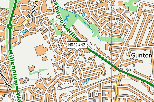 NR32 4NZ map - OS VectorMap District (Ordnance Survey)