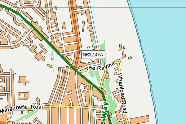 NR32 4PA map - OS VectorMap District (Ordnance Survey)