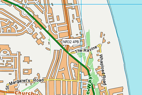 NR32 4PB map - OS VectorMap District (Ordnance Survey)