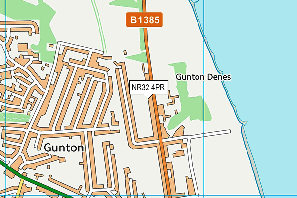 NR32 4PR map - OS VectorMap District (Ordnance Survey)