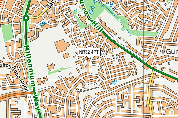 NR32 4PT map - OS VectorMap District (Ordnance Survey)