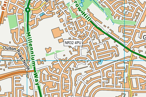 NR32 4PU map - OS VectorMap District (Ordnance Survey)