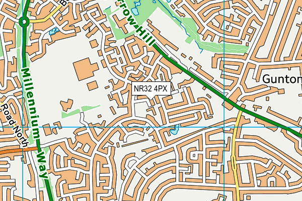 NR32 4PX map - OS VectorMap District (Ordnance Survey)