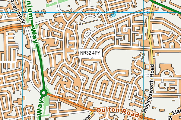 NR32 4PY map - OS VectorMap District (Ordnance Survey)