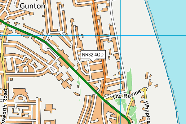 NR32 4QD map - OS VectorMap District (Ordnance Survey)