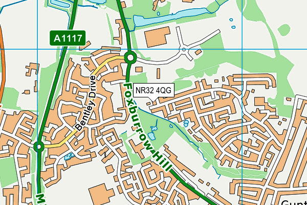 NR32 4QG map - OS VectorMap District (Ordnance Survey)