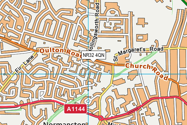 NR32 4QN map - OS VectorMap District (Ordnance Survey)