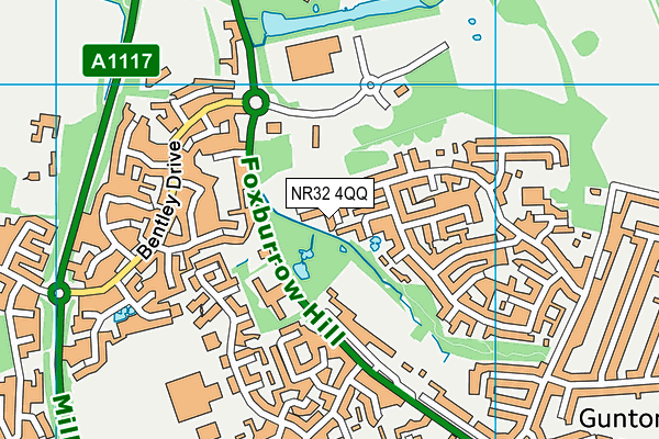 NR32 4QQ map - OS VectorMap District (Ordnance Survey)