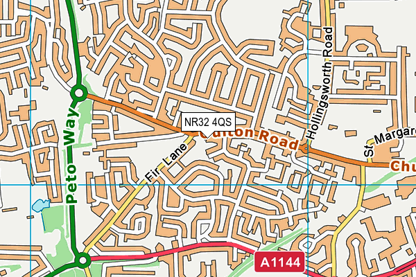 NR32 4QS map - OS VectorMap District (Ordnance Survey)