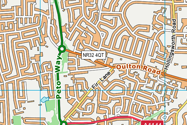 NR32 4QT map - OS VectorMap District (Ordnance Survey)
