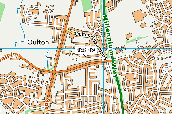 NR32 4RA map - OS VectorMap District (Ordnance Survey)