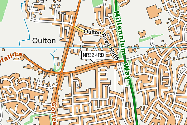 NR32 4RD map - OS VectorMap District (Ordnance Survey)
