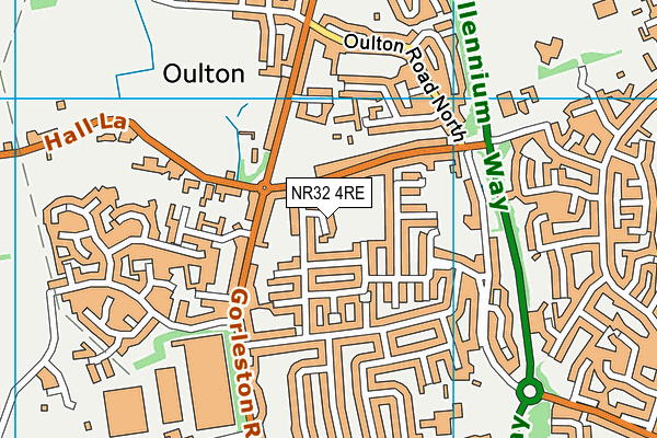 NR32 4RE map - OS VectorMap District (Ordnance Survey)