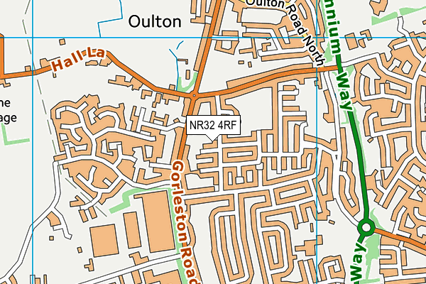 NR32 4RF map - OS VectorMap District (Ordnance Survey)