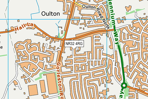 NR32 4RG map - OS VectorMap District (Ordnance Survey)
