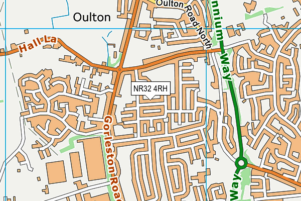 NR32 4RH map - OS VectorMap District (Ordnance Survey)