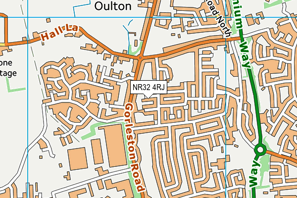 NR32 4RJ map - OS VectorMap District (Ordnance Survey)