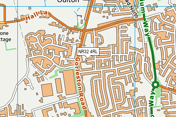 NR32 4RL map - OS VectorMap District (Ordnance Survey)