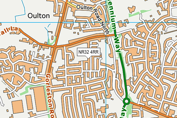 NR32 4RR map - OS VectorMap District (Ordnance Survey)