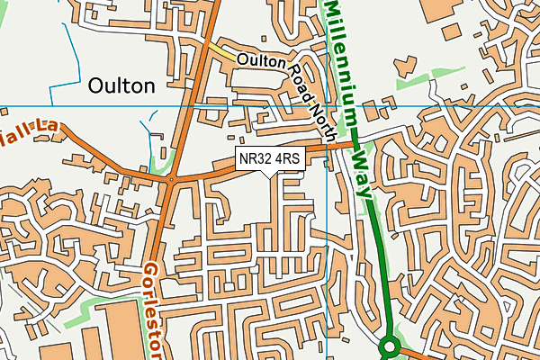 NR32 4RS map - OS VectorMap District (Ordnance Survey)