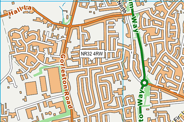 NR32 4RW map - OS VectorMap District (Ordnance Survey)