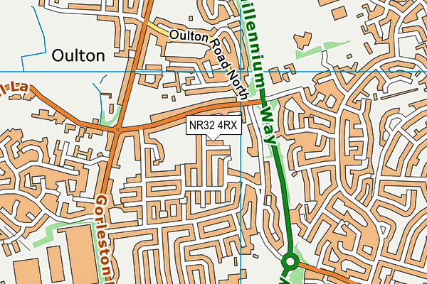 NR32 4RX map - OS VectorMap District (Ordnance Survey)