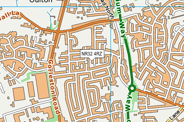 NR32 4RZ map - OS VectorMap District (Ordnance Survey)