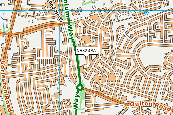 NR32 4SA map - OS VectorMap District (Ordnance Survey)