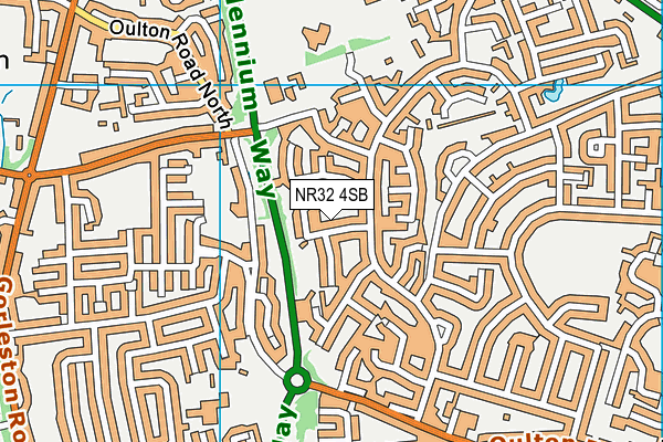 NR32 4SB map - OS VectorMap District (Ordnance Survey)