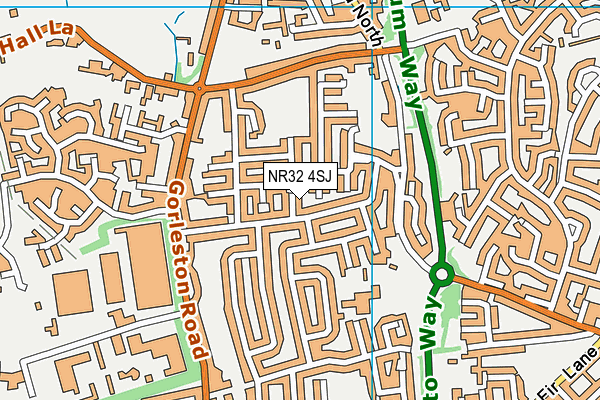 NR32 4SJ map - OS VectorMap District (Ordnance Survey)