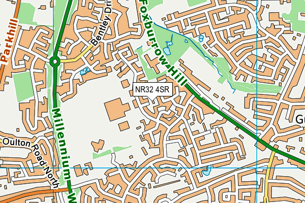 NR32 4SR map - OS VectorMap District (Ordnance Survey)