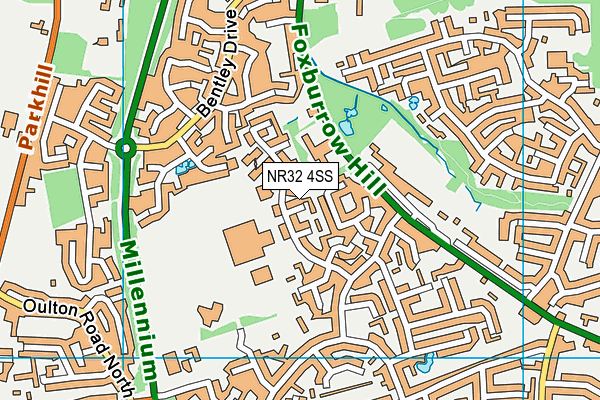 NR32 4SS map - OS VectorMap District (Ordnance Survey)