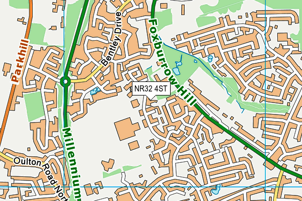 NR32 4ST map - OS VectorMap District (Ordnance Survey)