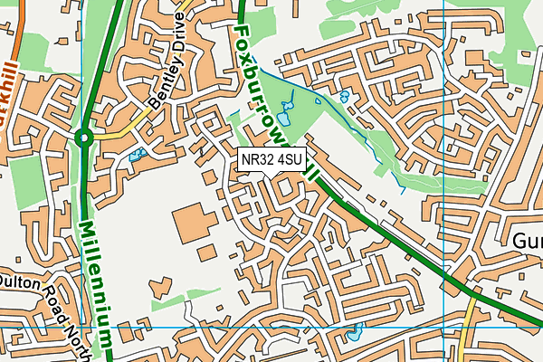 NR32 4SU map - OS VectorMap District (Ordnance Survey)