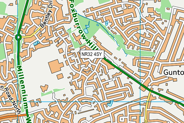 NR32 4SY map - OS VectorMap District (Ordnance Survey)