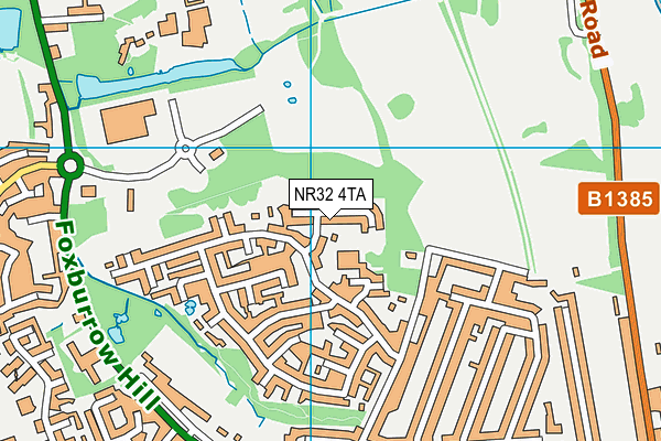 NR32 4TA map - OS VectorMap District (Ordnance Survey)