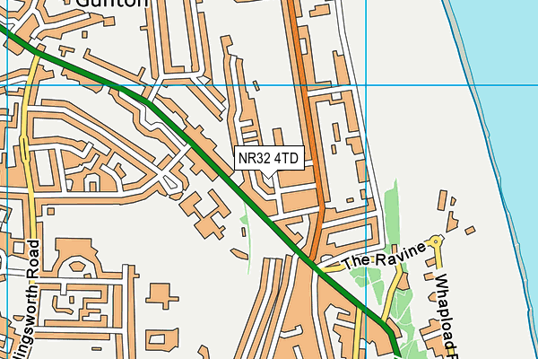 NR32 4TD map - OS VectorMap District (Ordnance Survey)