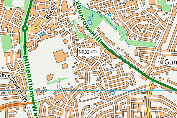 NR32 4TH map - OS VectorMap District (Ordnance Survey)