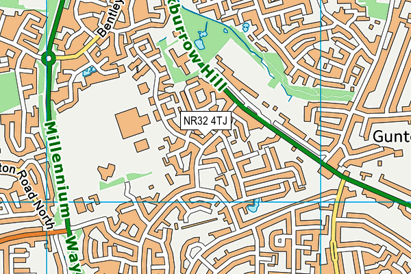NR32 4TJ map - OS VectorMap District (Ordnance Survey)
