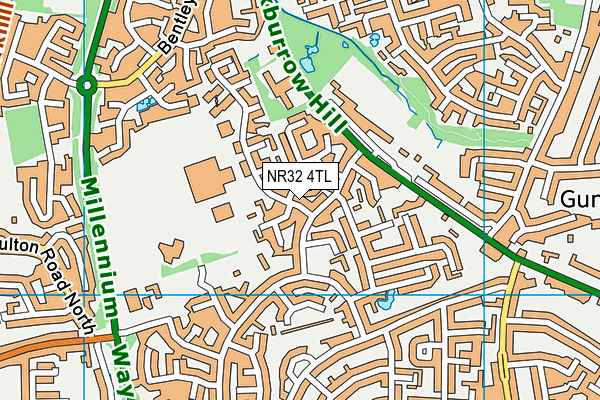 NR32 4TL map - OS VectorMap District (Ordnance Survey)