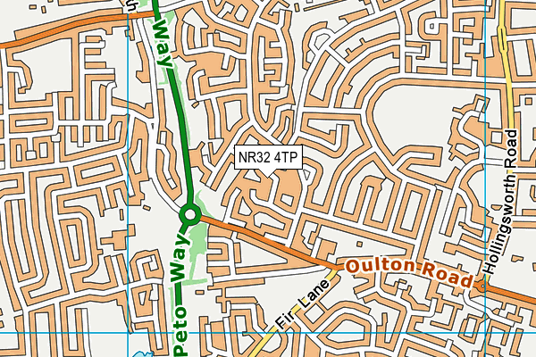 NR32 4TP map - OS VectorMap District (Ordnance Survey)