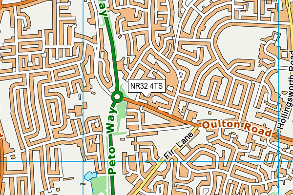 NR32 4TS map - OS VectorMap District (Ordnance Survey)