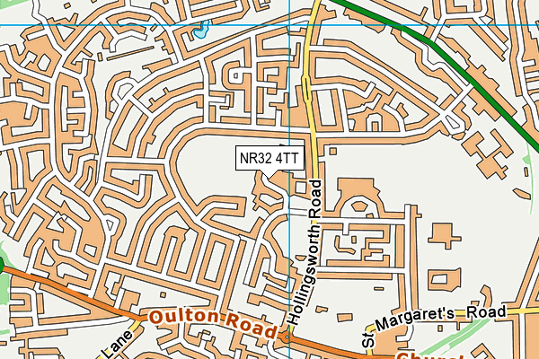 NR32 4TT map - OS VectorMap District (Ordnance Survey)