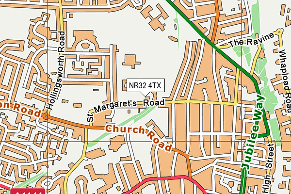 NR32 4TX map - OS VectorMap District (Ordnance Survey)