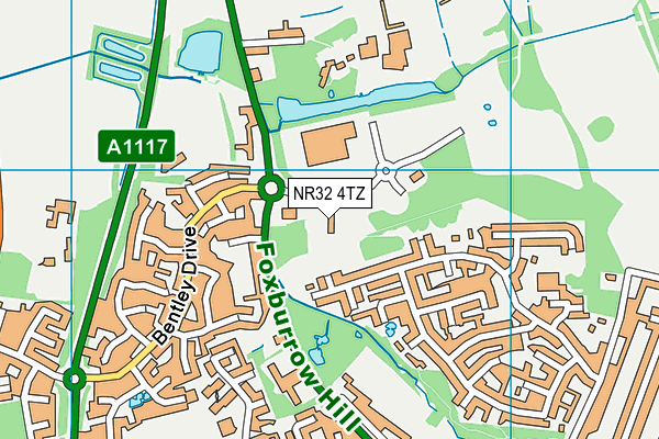 NR32 4TZ map - OS VectorMap District (Ordnance Survey)