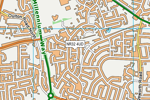 NR32 4UD map - OS VectorMap District (Ordnance Survey)