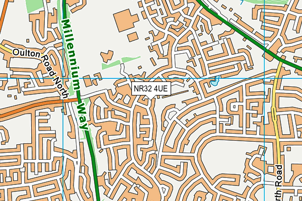 NR32 4UE map - OS VectorMap District (Ordnance Survey)