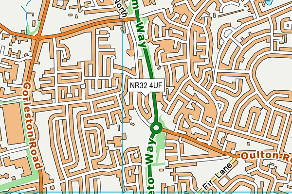 NR32 4UF map - OS VectorMap District (Ordnance Survey)