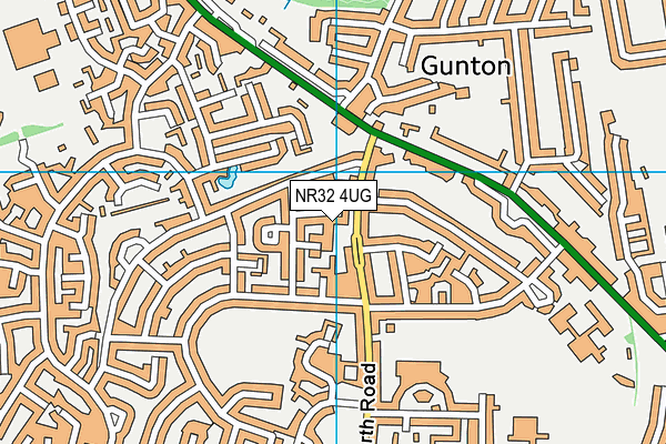 NR32 4UG map - OS VectorMap District (Ordnance Survey)