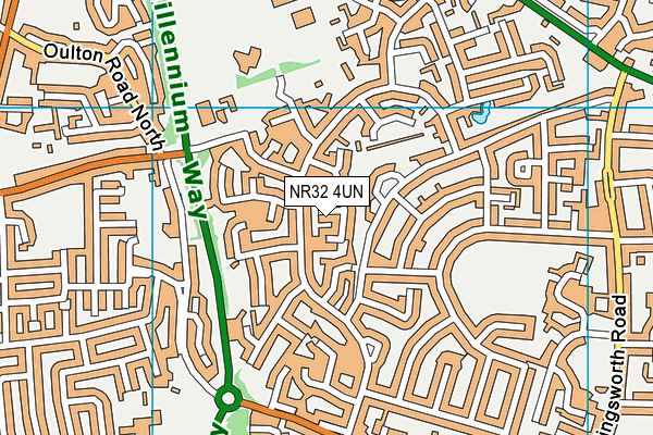 NR32 4UN map - OS VectorMap District (Ordnance Survey)